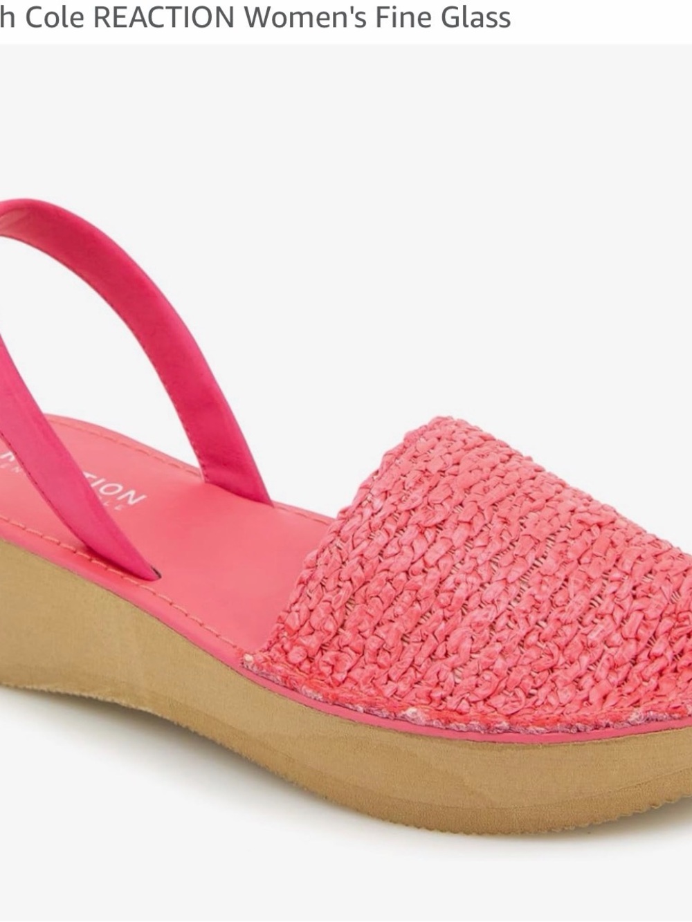 Kenneth Cole Reaction Bright Pink Woven Slingback Mule